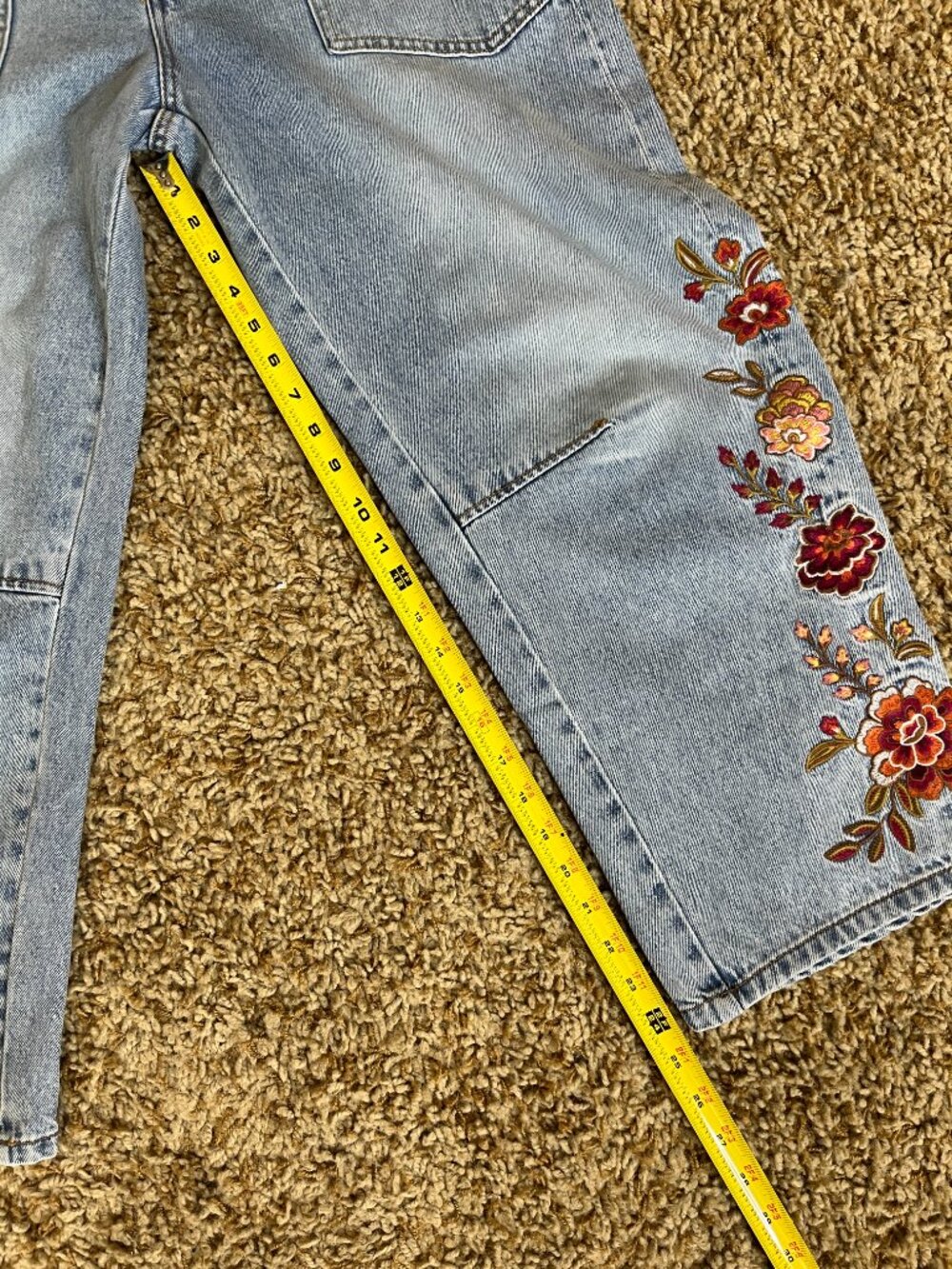 Driftwood Barbara Barrel Women's New Jeans with Floral Embroidery, Size 10 - Picture 14 of 15
